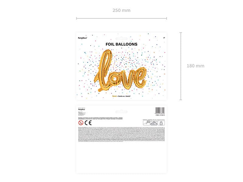 Letterballon Set Love Goud Leeg 73cm van Partydeco koop je bij Partywinkel