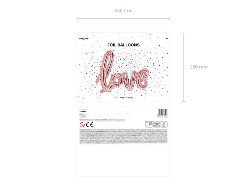 Letterballon Set Love Rose Goud Leeg 73cm van Partydeco koop je bij Partywinkel