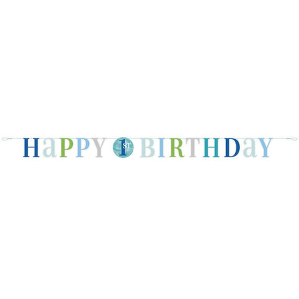 Letterslinger 1 Jaar Blauw 1,83m van Unique koop je bij Partywinkel