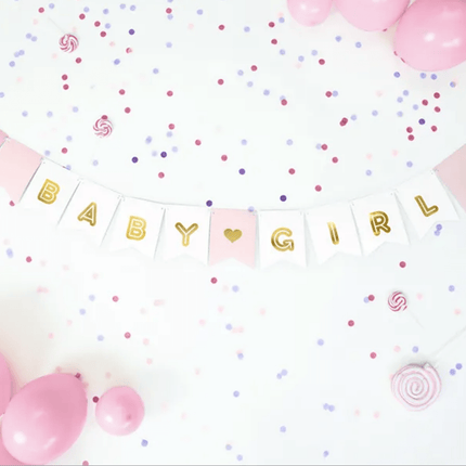 Letterslinger Geboorte Meisje Baby Girl 1,75m van Partydeco koop je bij Partywinkel