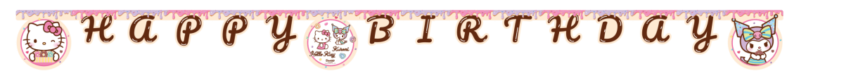 Letterslinger Happy Birthday Hello Kitty & Kuromi van Procos koop je bij Partywinkel