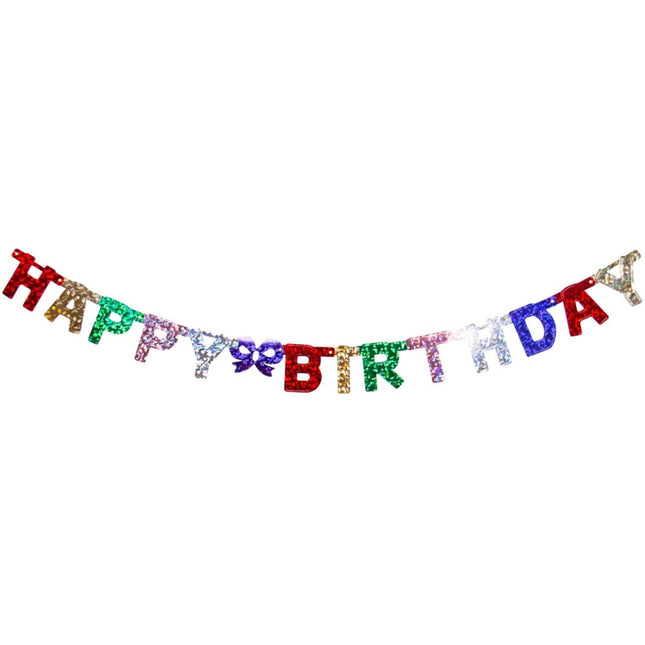 Letterslinger 'Happy Birthday' Holografisch van Folat koop je bij Partywinkel