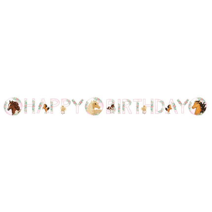 Letterslinger Happy Birthday Paarden 1,4m van Riethmueller koop je bij Partywinkel