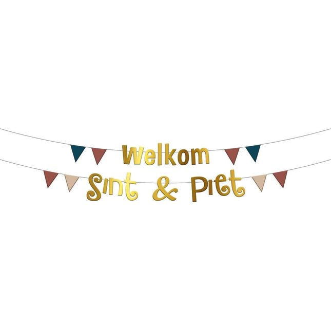 Letterslingers 'Welkom Sint & Piet' - 2 stuks van Folat koop je bij Partywinkel