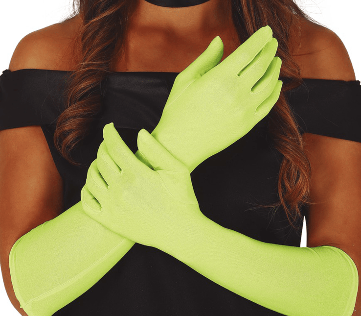 Licht Groene Hanschoenen 42cm van Fiestas Guirca koop je bij Partywinkel