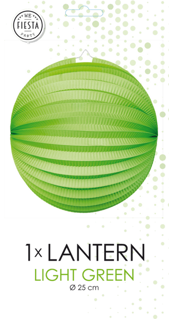 Licht Groene Lampion 25cm van WeFiesta koop je bij Partywinkel