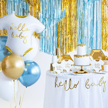 Lichtblauw Deurgordijn 2,5m van Partydeco koop je bij Partywinkel