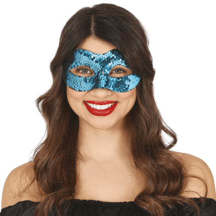 Lichtblauw Masker Pailletten van Fiestas Guirca koop je bij Partywinkel