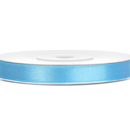 Lichtblauw Satijn Lint 6mm 25m van Partydeco koop je bij Partywinkel