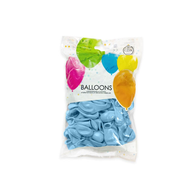 Lichtblauwe Ballonnen 13cm 100st van WeFiesta koop je bij Partywinkel
