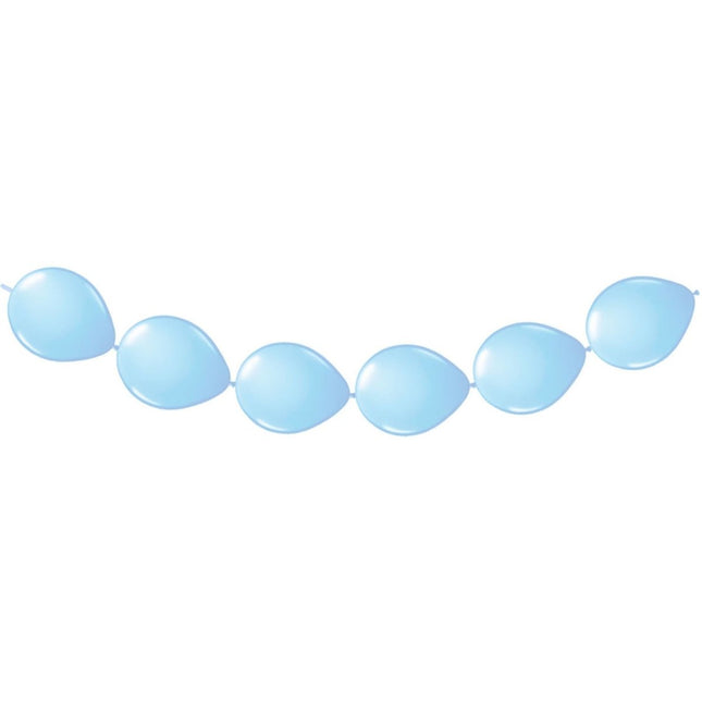 Lichtblauwe Ballonnenslinger 3m 8st van Folat koop je bij Partywinkel