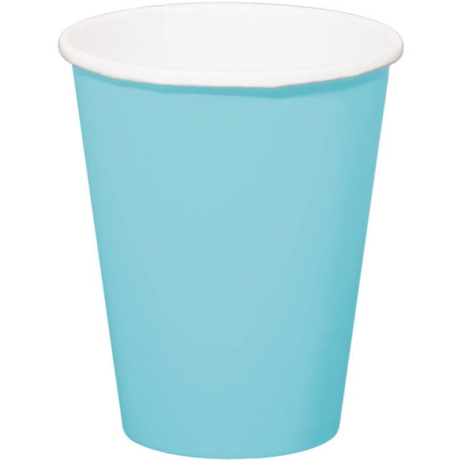 Lichtblauwe Bekers Karton 350ml 8st van Folat koop je bij Partywinkel