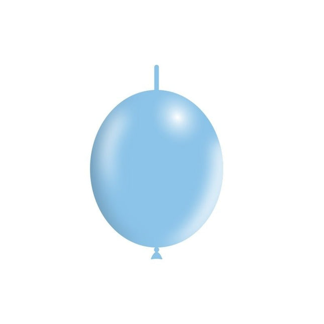 Lichtblauwe Knoopballonnen 30cm 50st van Balloonia koop je bij Partywinkel