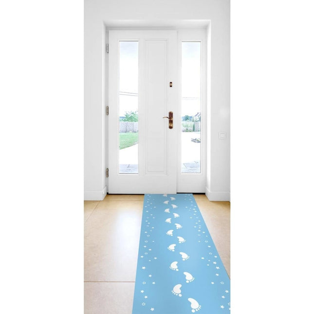 Lichtblauwe Loper Voetje 50cm 2,5m van Folat koop je bij Partywinkel
