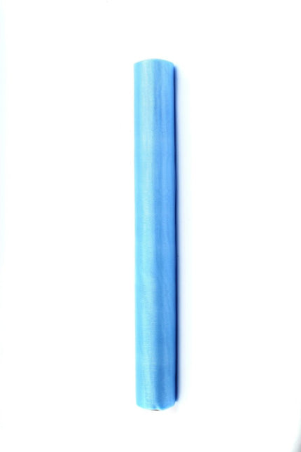 Lichtblauwe Organza Stof 36cm 9m van Partydeco koop je bij Partywinkel