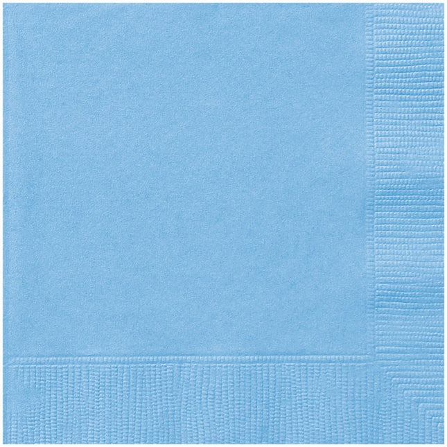 Lichtblauwe Servetten 2 Laags 25cm 20st van Unique koop je bij Partywinkel