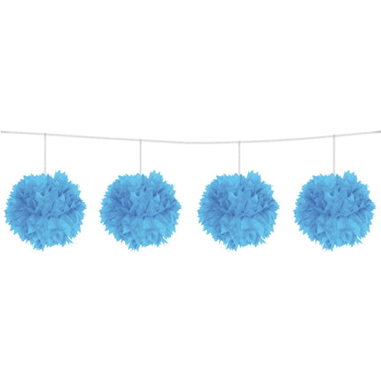 Lichtblauwe Slinger Pompon 12cm 3m van Folat koop je bij Partywinkel