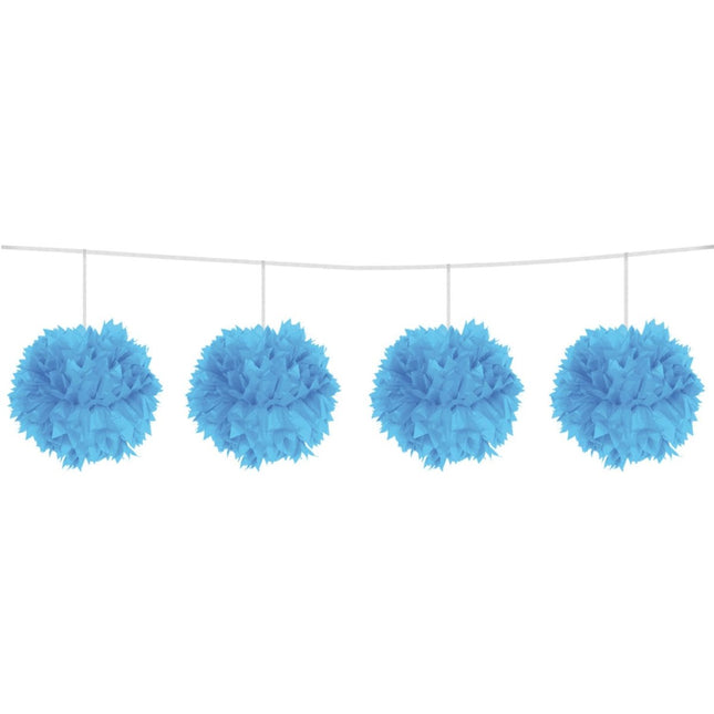 Lichtblauwe Slinger Pompon 12cm 3m van Folat koop je bij Partywinkel