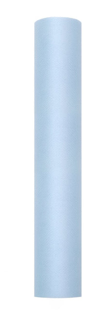 Lichtblauwe Tule Rol 30cm 9m van Partydeco koop je bij Partywinkel