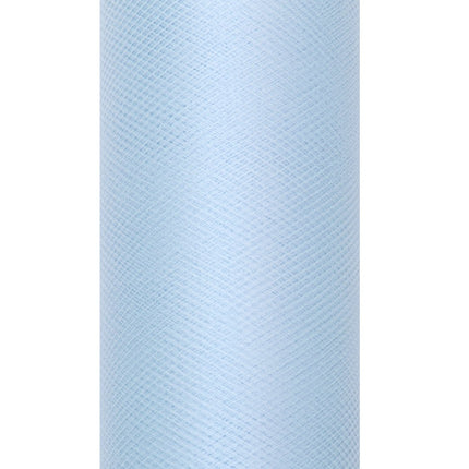 Lichtblauwe Tule Rol 30cm 9m van Partydeco koop je bij Partywinkel
