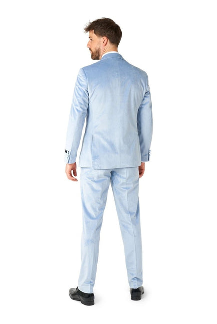 Lichtblauwe Velvet Smoking Heren OppoSuits van OppoSuits koop je bij Partywinkel
