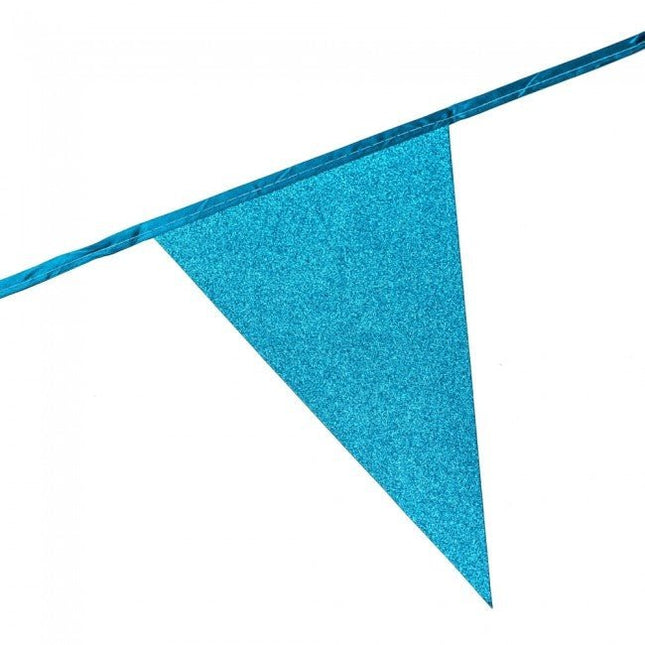 Lichtblauwe Vlaggenlijn Glitter 6m van WeFiesta koop je bij Partywinkel