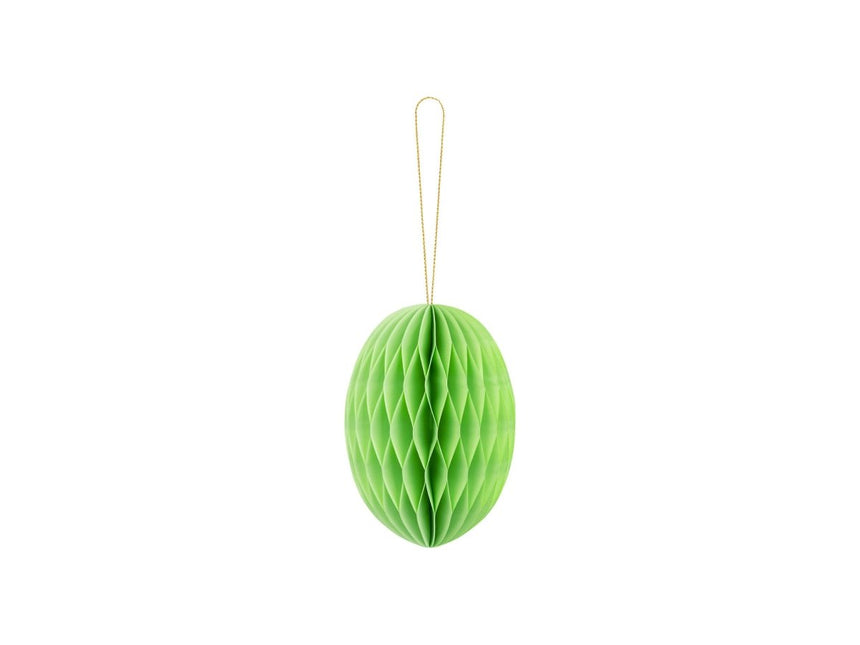 Lichtgroene Honeycomb Paasei 12cm van Partydeco koop je bij Partywinkel