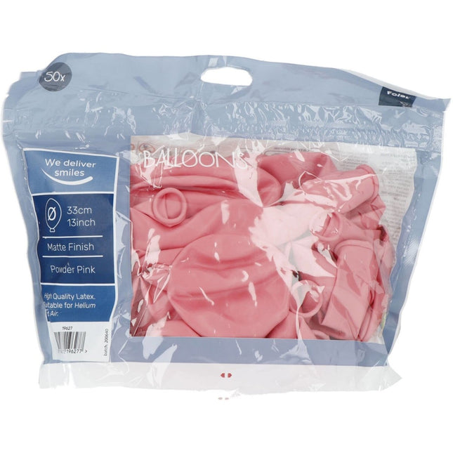 Lichtroze Ballonnen Powder Pink 33cm 50st van Folat koop je bij Partywinkel