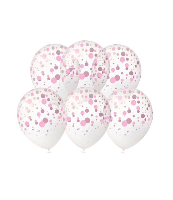 Lichtroze Ballonnen Stippen 30cm 6st van Paper Dreams koop je bij Partywinkel