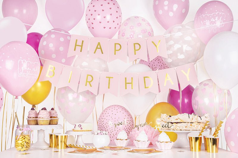 Lichtroze Ballonnen Witte Stipjes 30cm 6st van Partydeco koop je bij Partywinkel