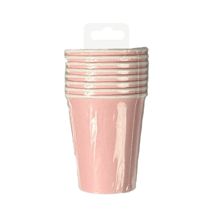 Lichtroze Bekers 7cm 8st van Paper Dreams koop je bij Partywinkel
