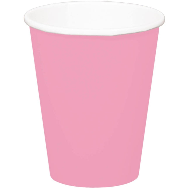 Lichtroze Bekers Karton 350ml 8st van Folat koop je bij Partywinkel