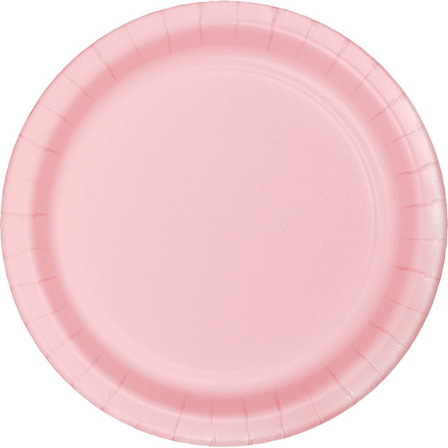 Lichtroze Borden 23cm 24st van Creative Converting koop je bij Partywinkel