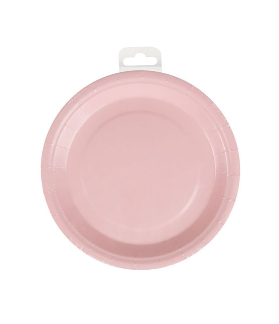 Lichtroze Borden Pastel 23cm 8st van Paper Dreams koop je bij Partywinkel