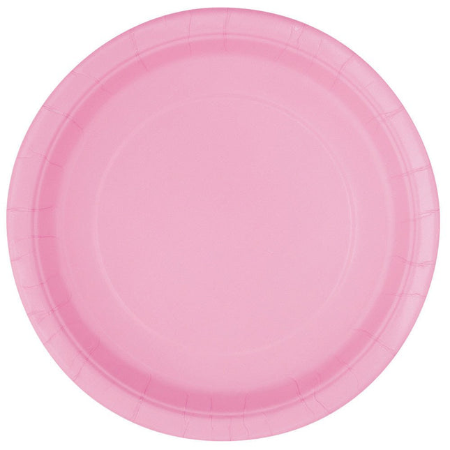 Lichtroze Borden Rond 23cm 16st van Unique koop je bij Partywinkel