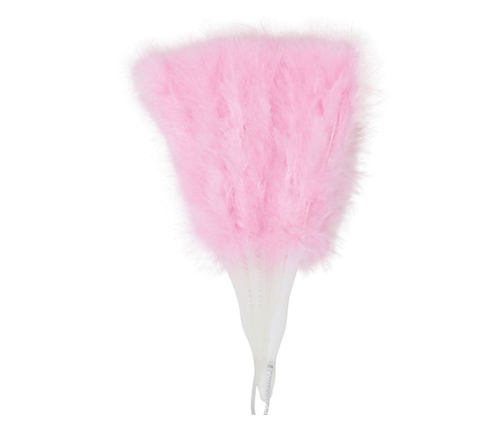 Lichtroze Handwaaier Veren 45cm van Fiestas Guirca koop je bij Partywinkel