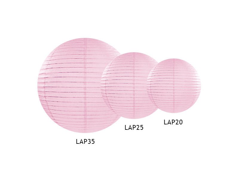 Lichtroze Lampion Rond 20cm van Partydeco koop je bij Partywinkel