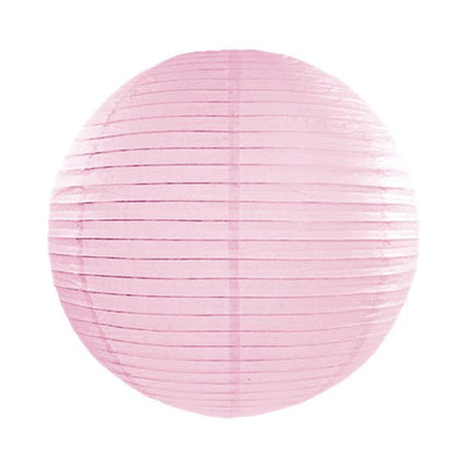 Lichtroze Lampion Rond 20cm van Partydeco koop je bij Partywinkel