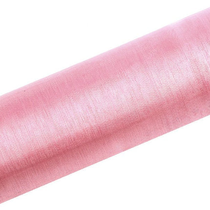 Lichtroze Organza Stof 16cm 9m van Partydeco koop je bij Partywinkel