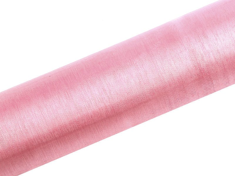 Lichtroze Organza Stof 16cm 9m van Partydeco koop je bij Partywinkel