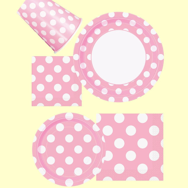 Lichtroze Popcorn Bakjes Witte Stippen 13,7cm 8st van Unique koop je bij Partywinkel
