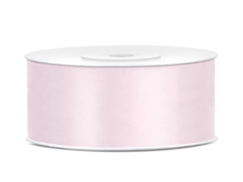 Lichtroze Satijn Lint 25mm 25m van Partydeco koop je bij Partywinkel