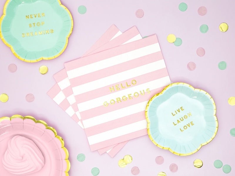 Lichtroze Servetten Hello Gorgeous 33cm 20st van Partydeco koop je bij Partywinkel