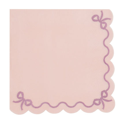 Lichtroze Servetten Strik 33cm van Partydeco koop je bij Partywinkel