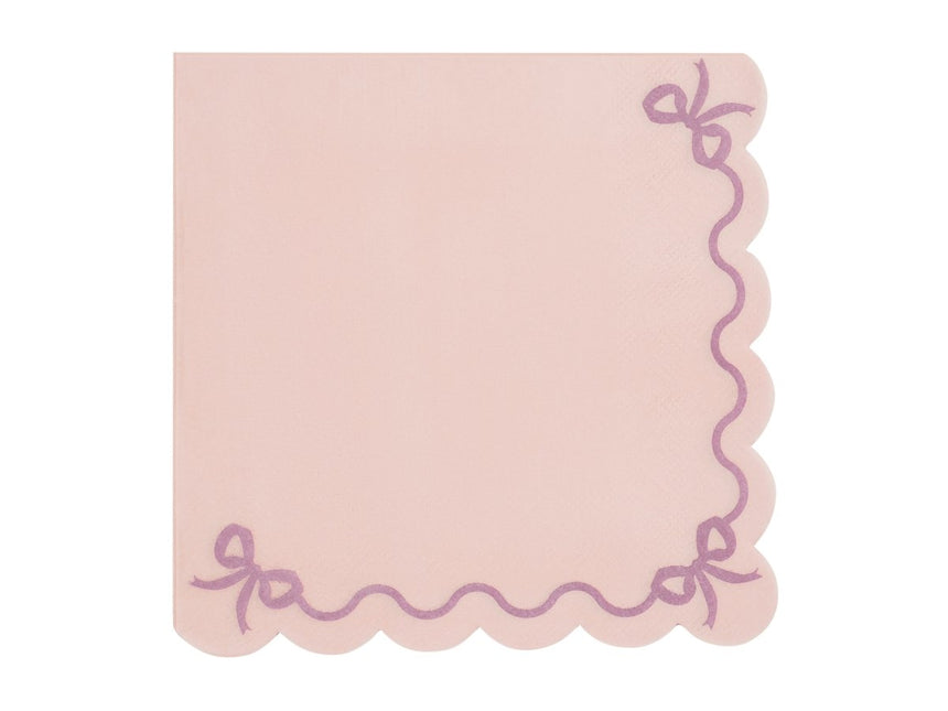 Lichtroze Servetten Strik 33cm van Partydeco koop je bij Partywinkel