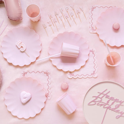 Lichtroze Servetten Strik 33cm van Partydeco koop je bij Partywinkel