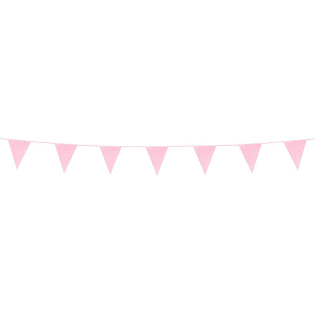 Lichtroze Slinger Glitter Karton 6m van Boland koop je bij Partywinkel