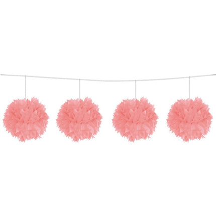 Lichtroze Slinger Pompon 12cm 3m van Folat koop je bij Partywinkel