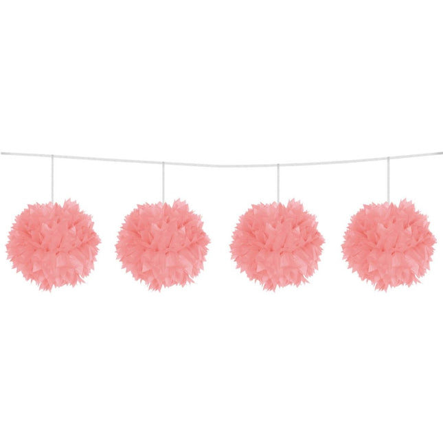 Lichtroze Slinger Pompon 12cm 3m van Folat koop je bij Partywinkel