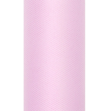Lichtroze Tule Rol 15cm 9m van Partydeco koop je bij Partywinkel